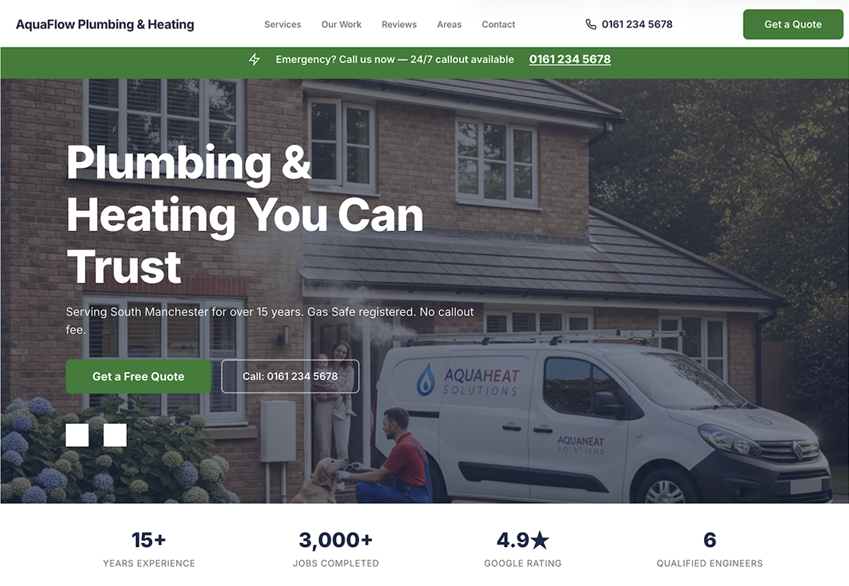 Trades website screenshot