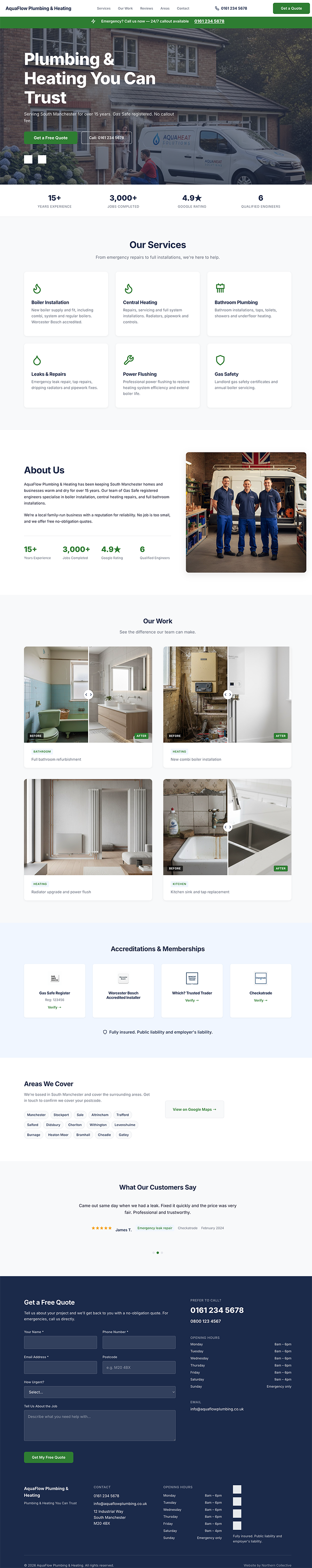 Trades & Construction website example on desktop